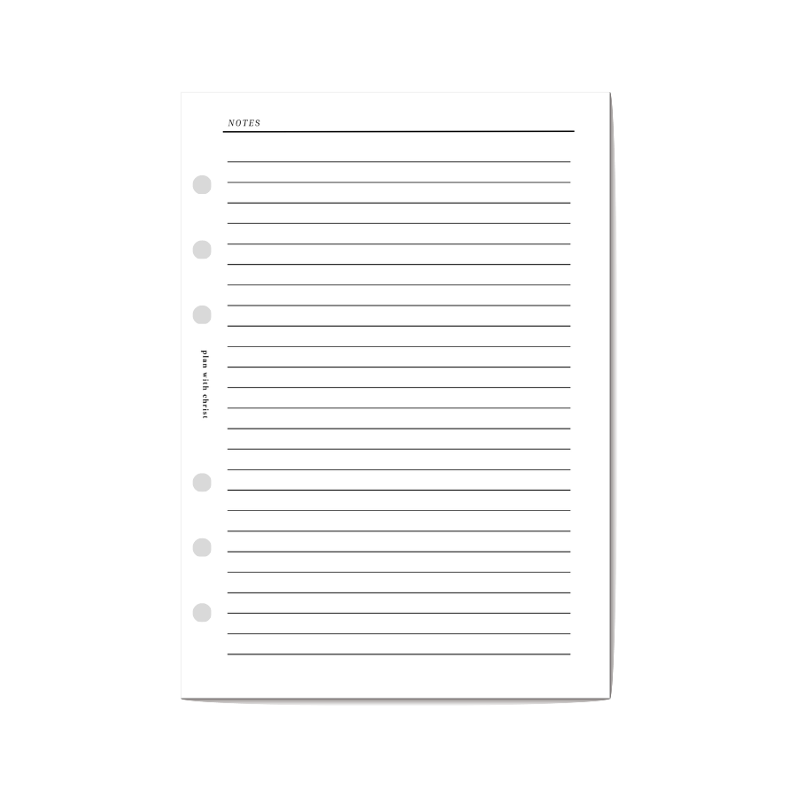 A5 Lined Note Paper Inserts