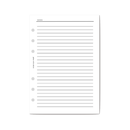 A5 Lined Note Paper Inserts